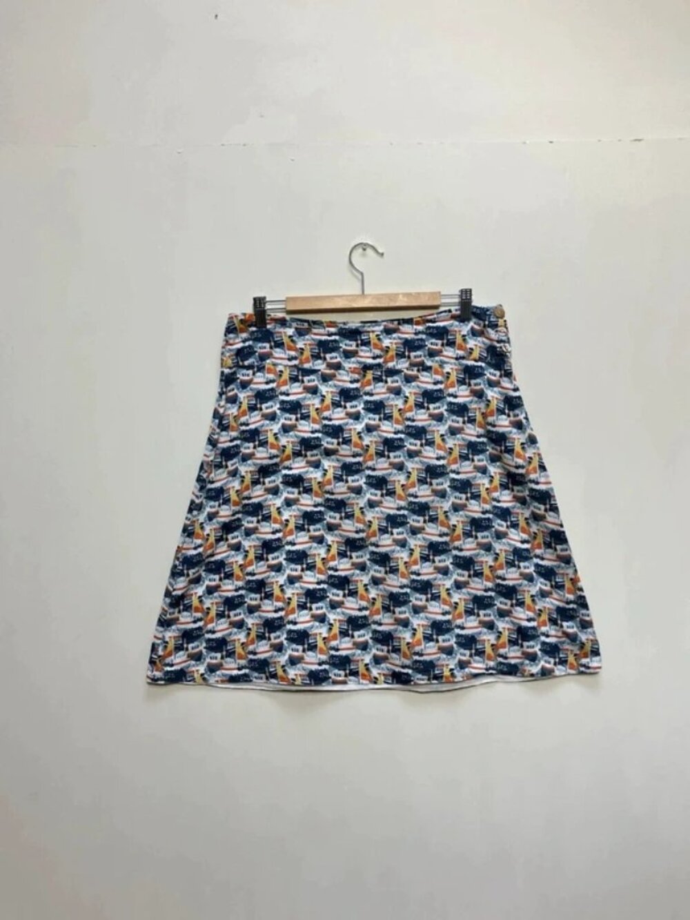 Women’s Seasalt Cornwall Skirt Size  12 Blue Skylark Boat Sea 100% Cotton Spring
